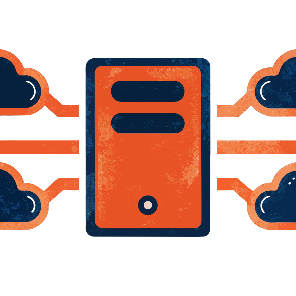 Illustration of a Heatoshi unit connected to the network, receiving work